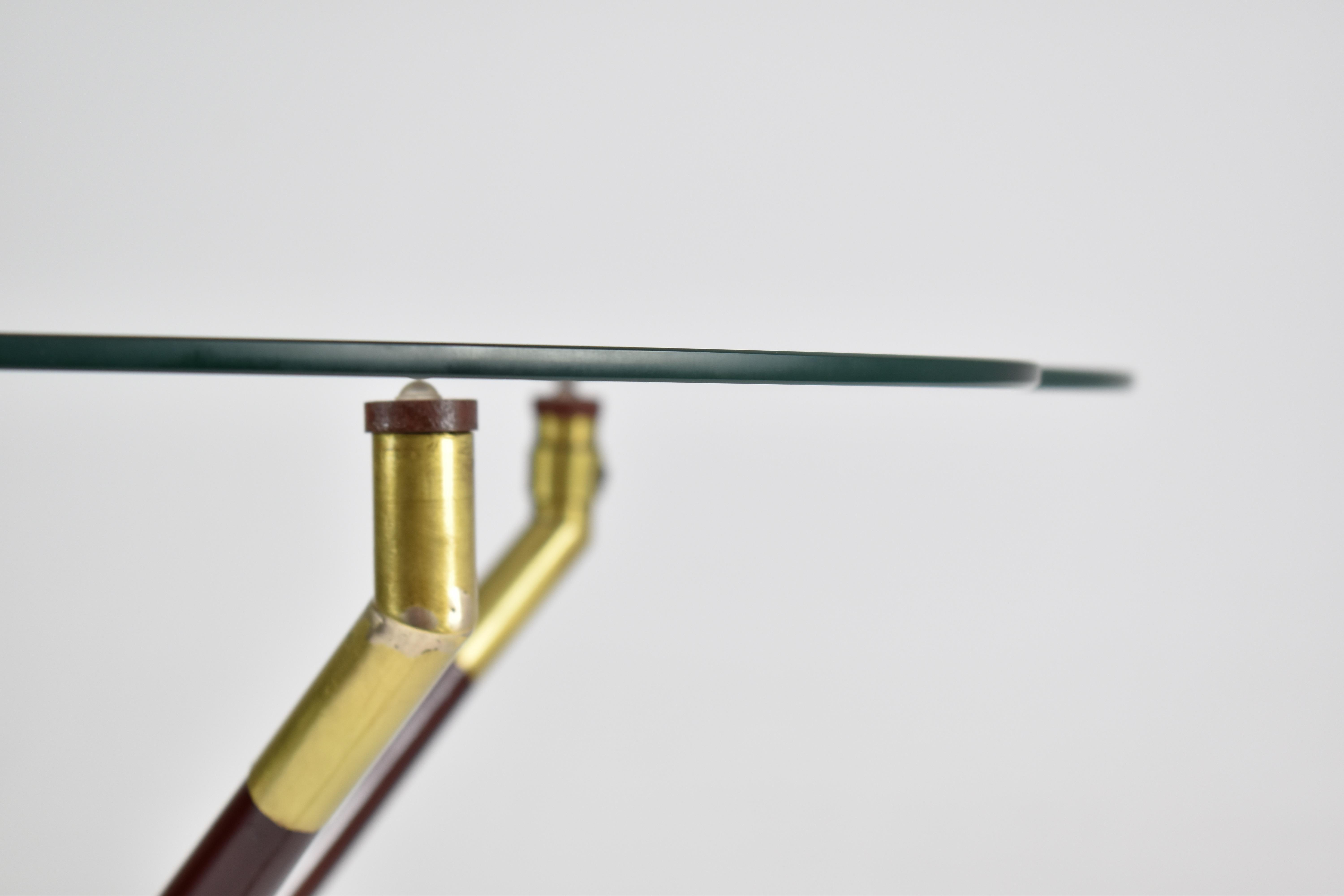 Italian Glass & Brass Coffee Table by Cesare Lacca, 1958 For Sale 2