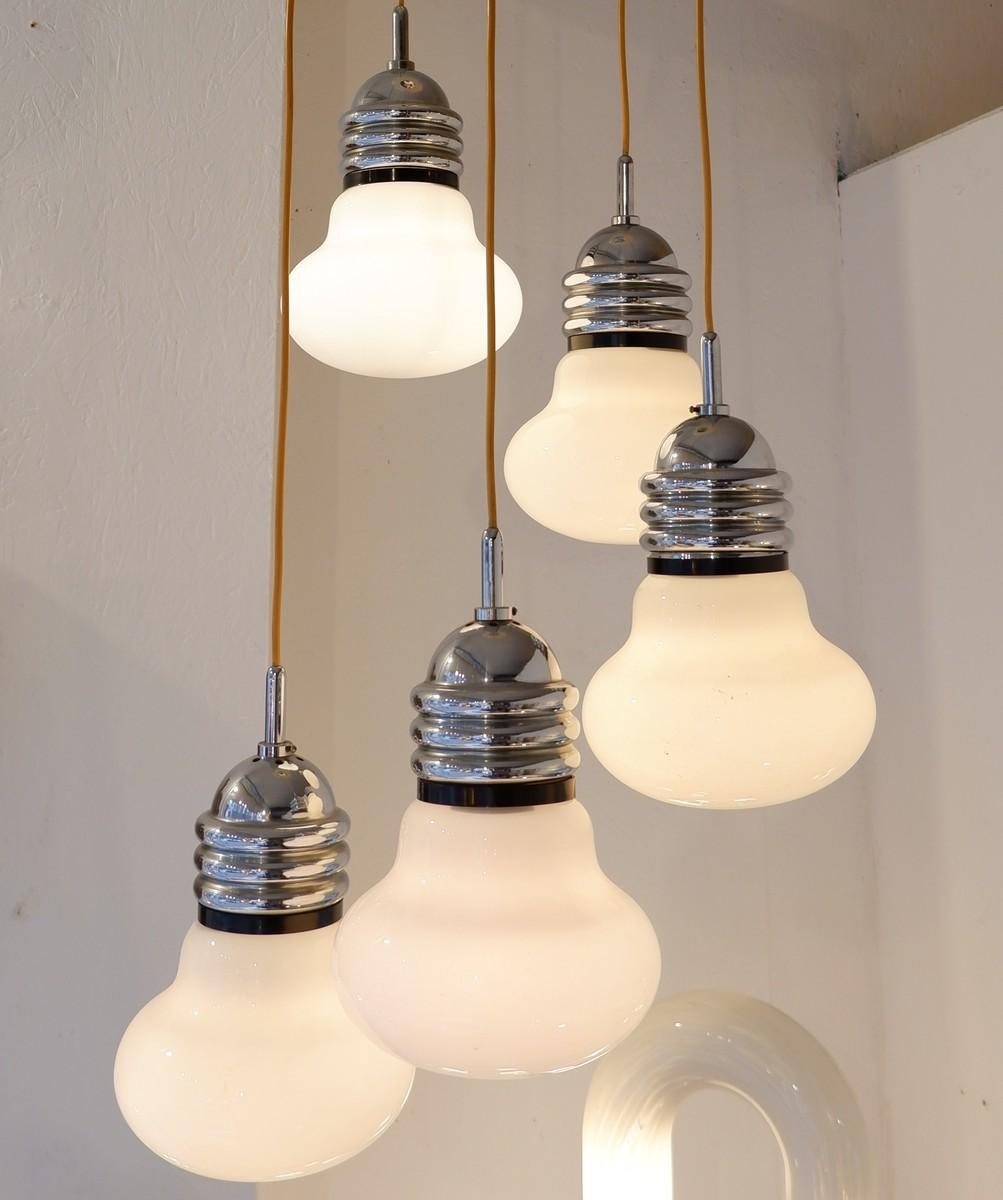 Italian glass bulbs pendant lamp.