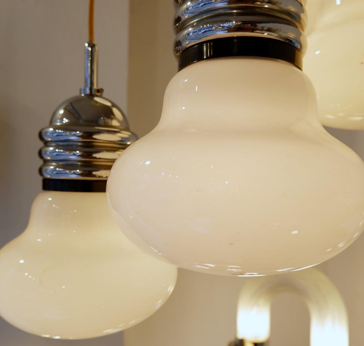 Late 20th Century Italian Glass Bulbs Pendant Lamp For Sale