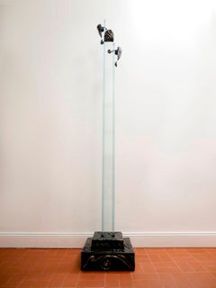 Italian Glass and Overglazed Ceramic Sculptural 1970s Coat Stand