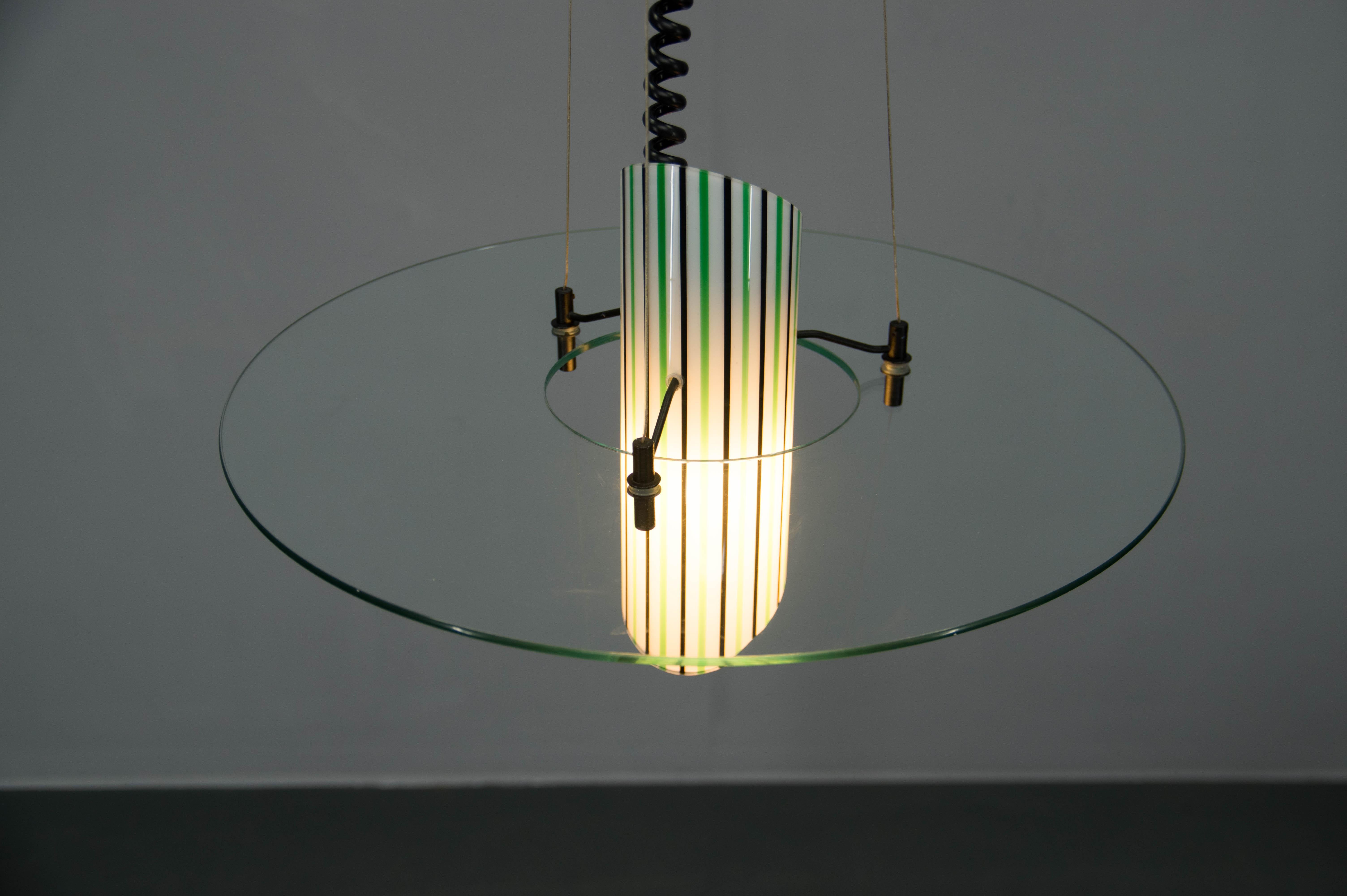 Late 20th Century Italian Glass Chandelier, 1980s For Sale