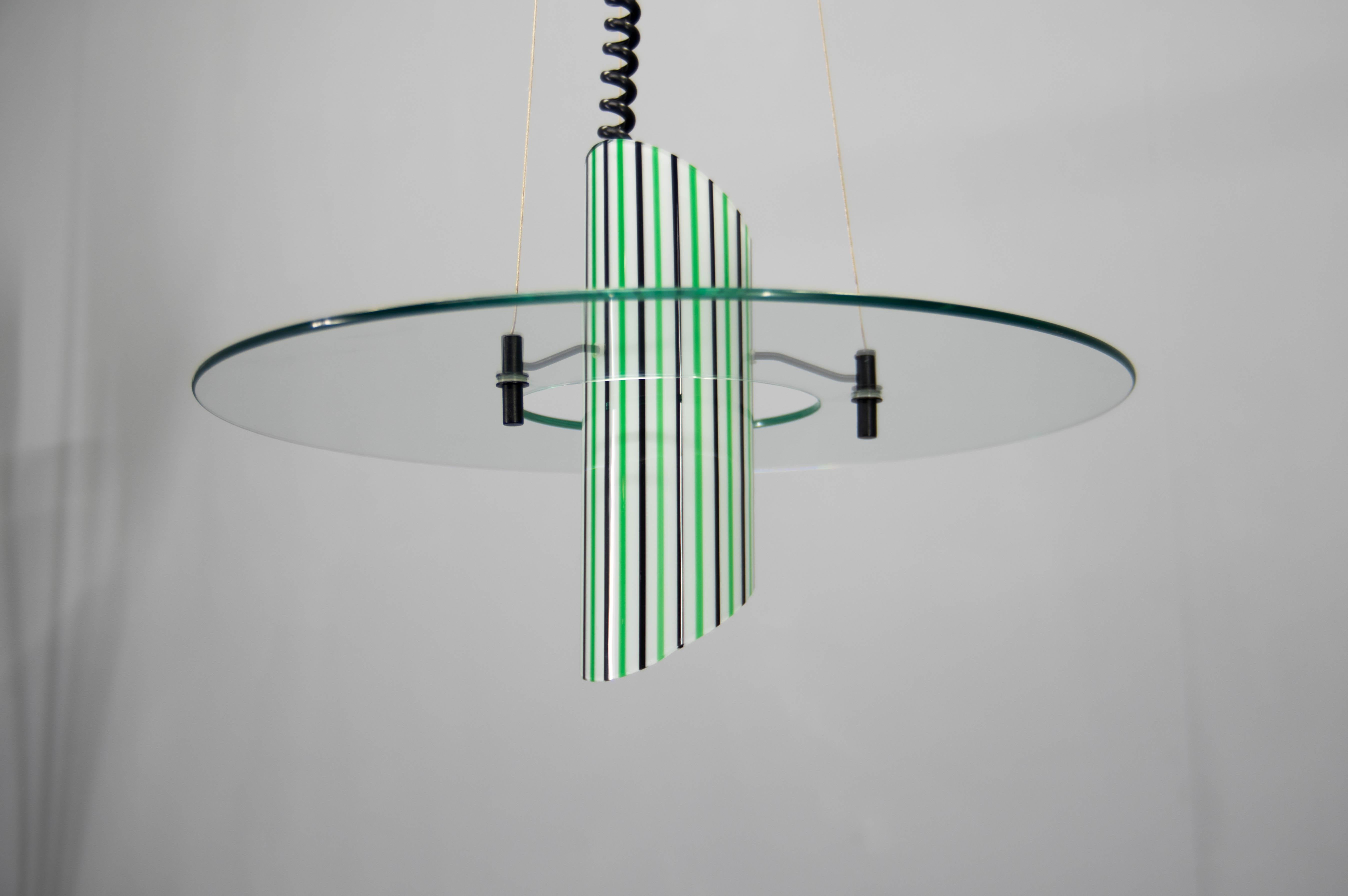 Italian Glass Chandelier, 1980s For Sale 1