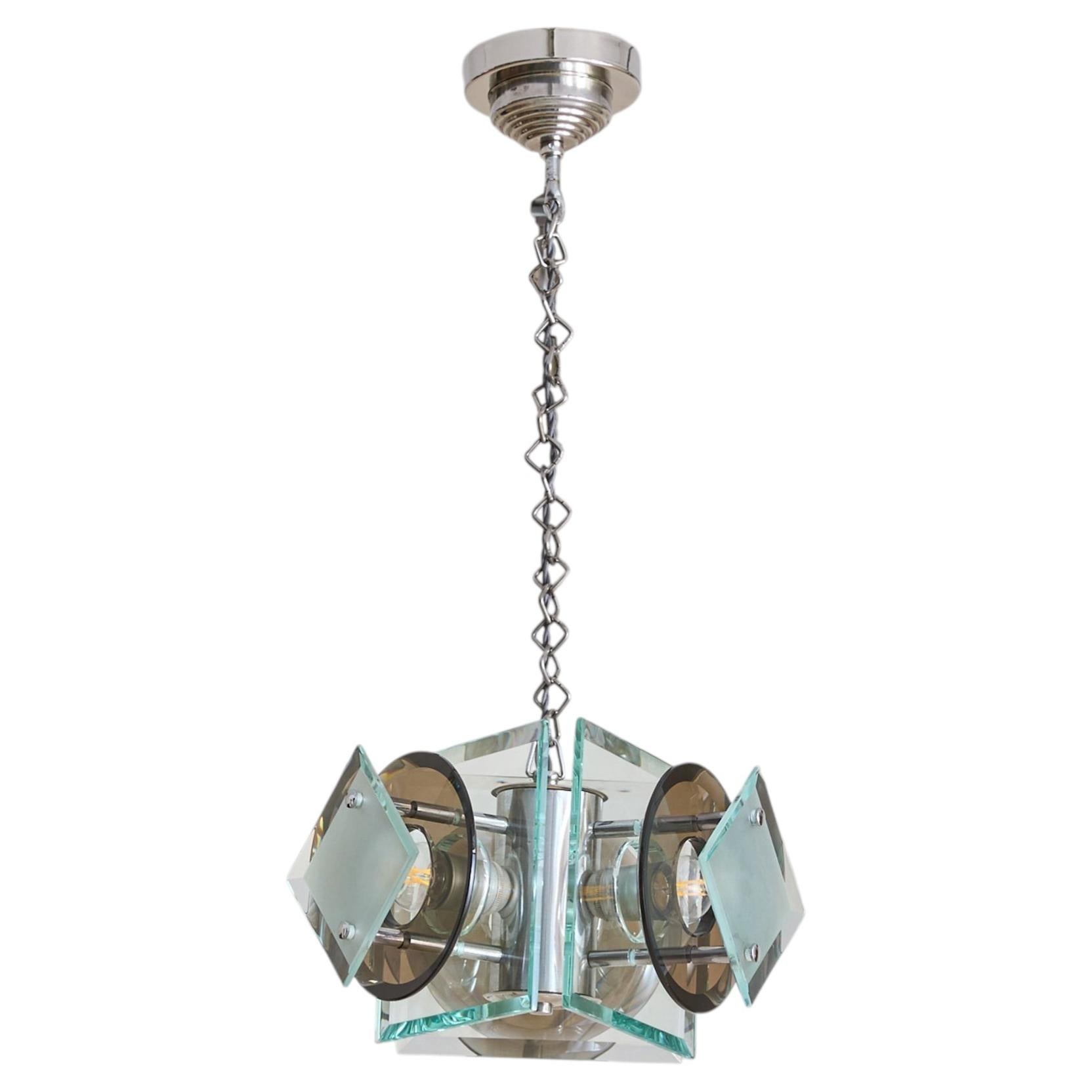 Italian Glass Chandelier by Antonio Lupi for Lupi Cristal Luxor, 1970s For Sale