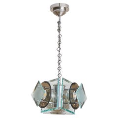Italian Glass Chandelier by Antonio Lupi for Lupi Cristal Luxor, 1970s