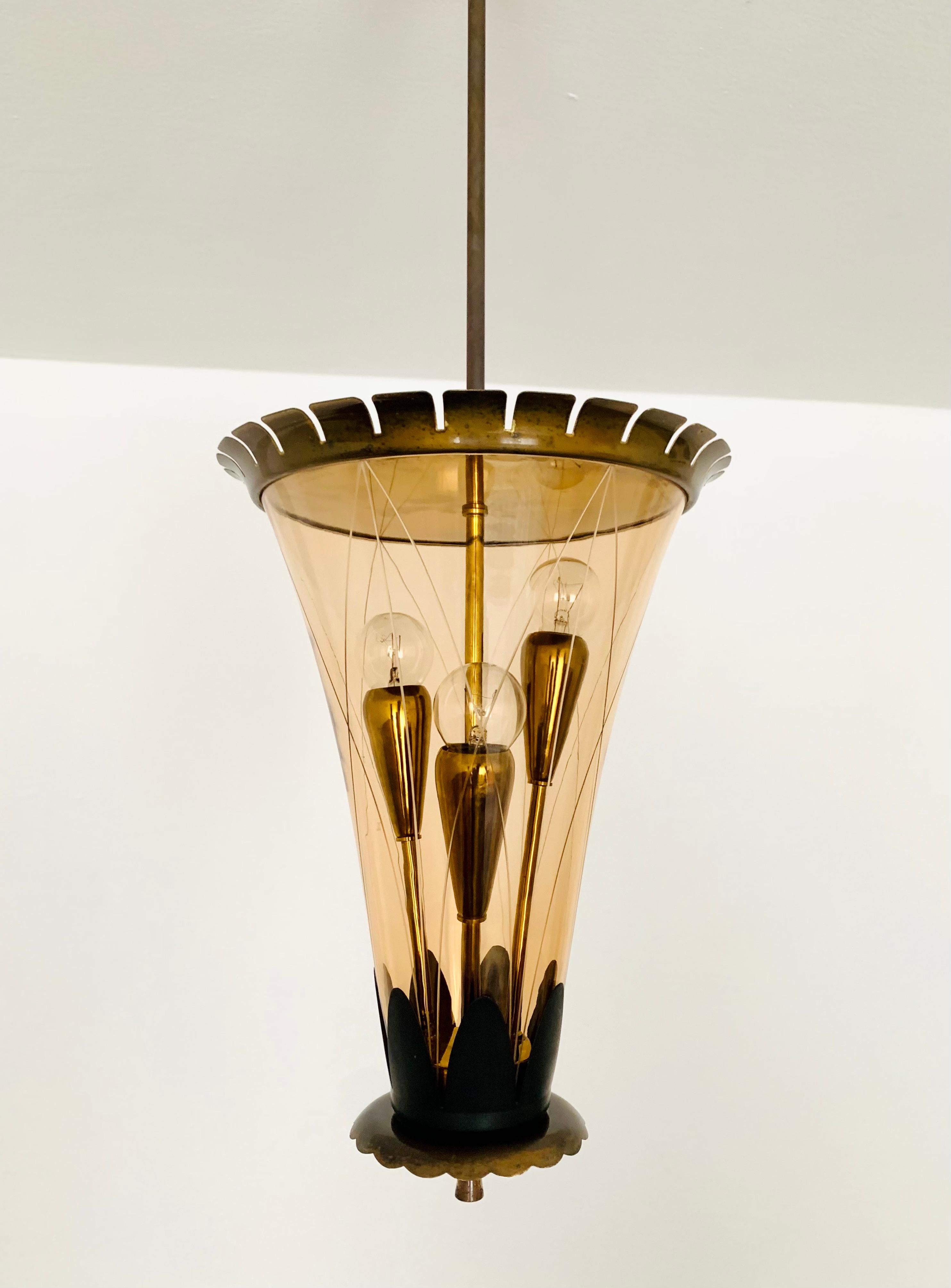 Mid-Century Modern Italian Glass Chandelier