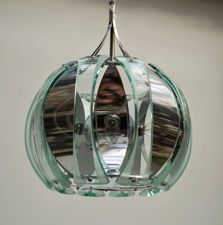 Mid-Century Modern Italian Glass Chandelier For Sale