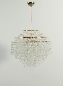 Lampadario in vetro italiano degli anni '70