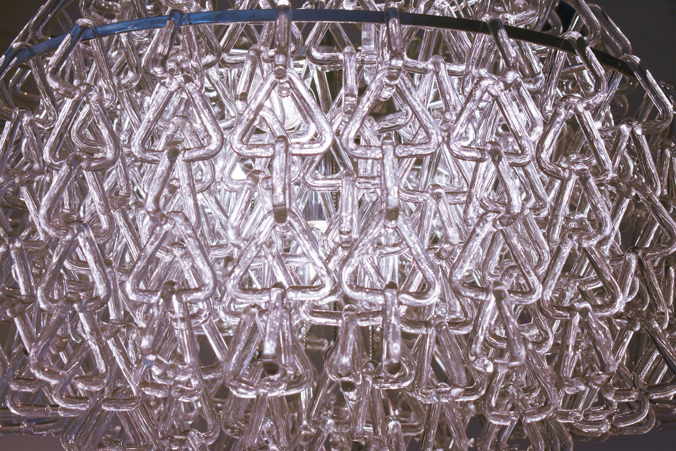 Italian Glass Chandelier from 1970's For Sale 1