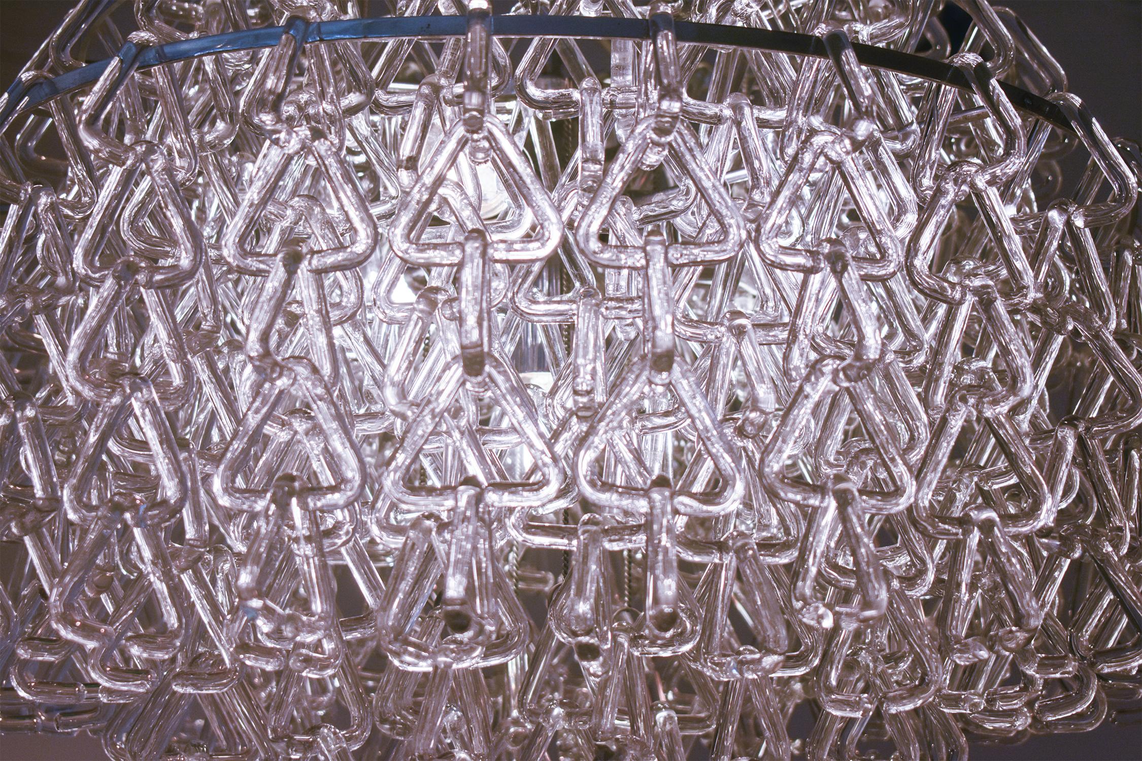 Italian Glass Chandelier from 1970's For Sale 2