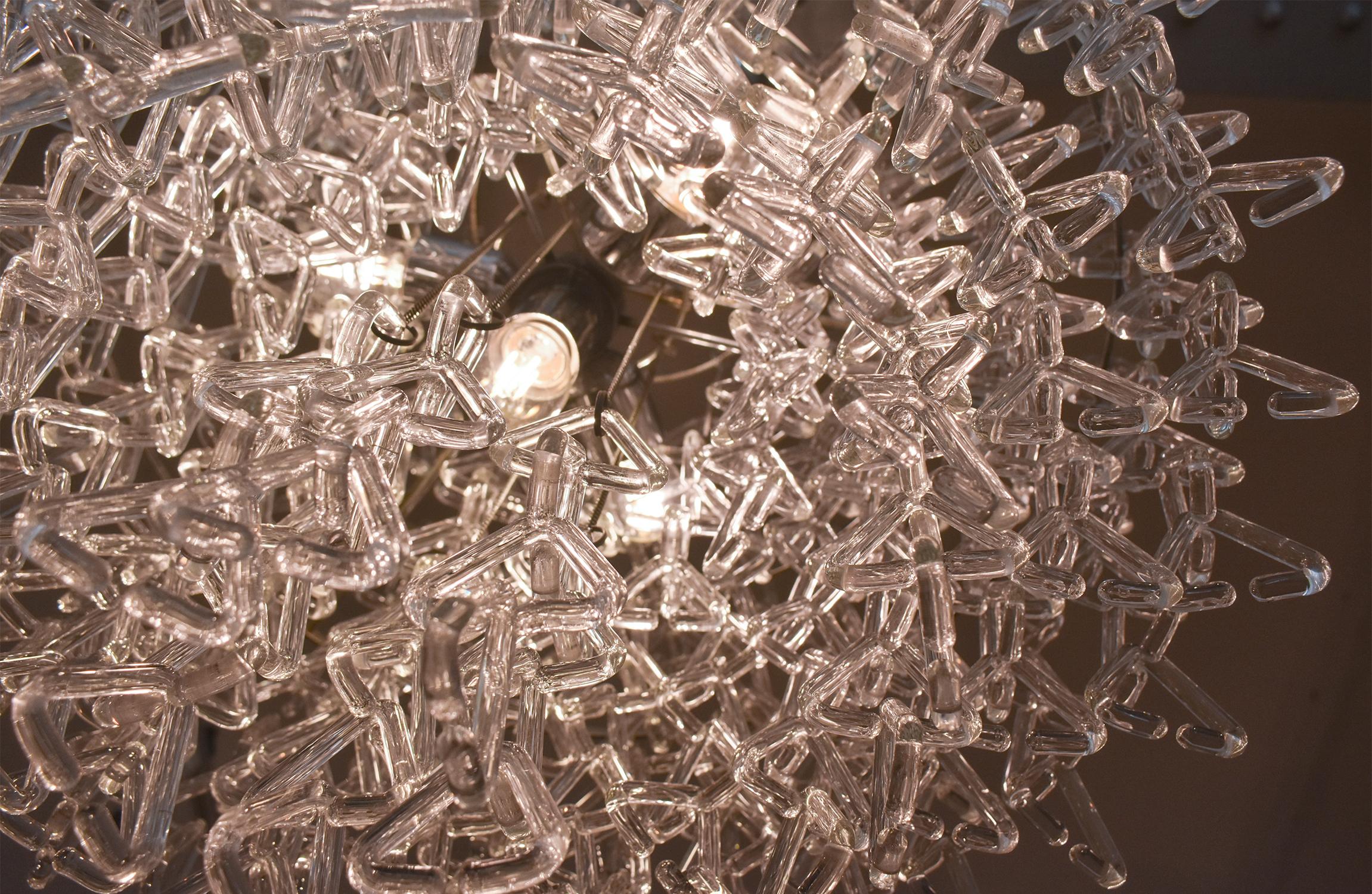 Italian Glass Chandelier from 1970's For Sale 2
