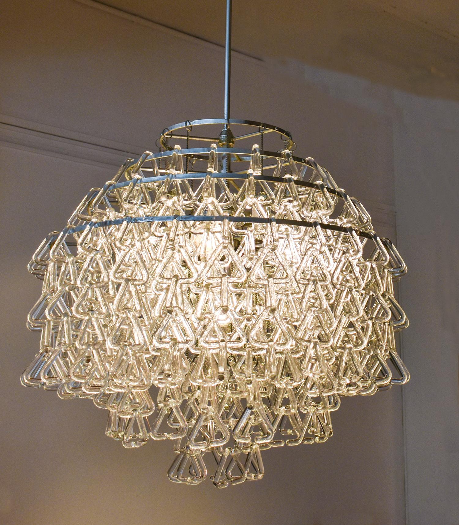 Italian Glass Chandelier from 1970's For Sale 3