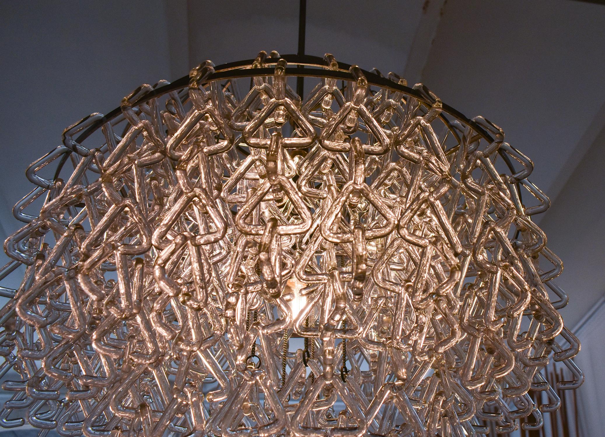 Italian Glass Chandelier from 1970's For Sale 3