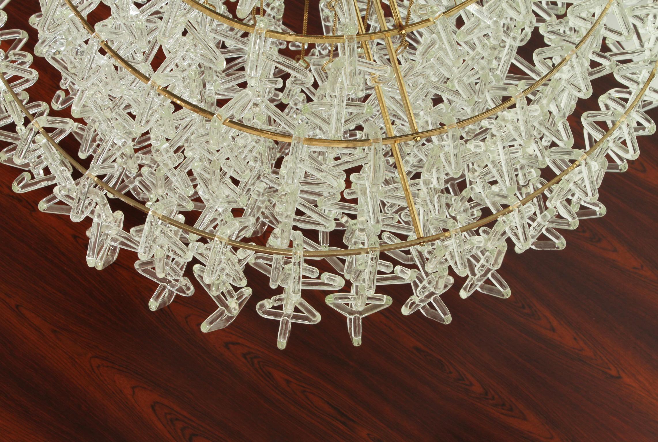 Italian Glass Chandelier from 1970's For Sale 3