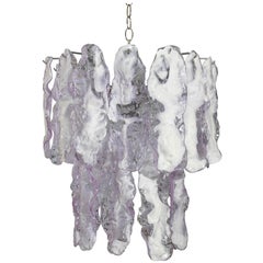 Italian Glass Chandelier in Lavender