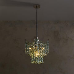Italian Glass + Chrome Pendant, 1970s
