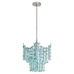 Italian Glass + Chrome Pendant, 1970s
