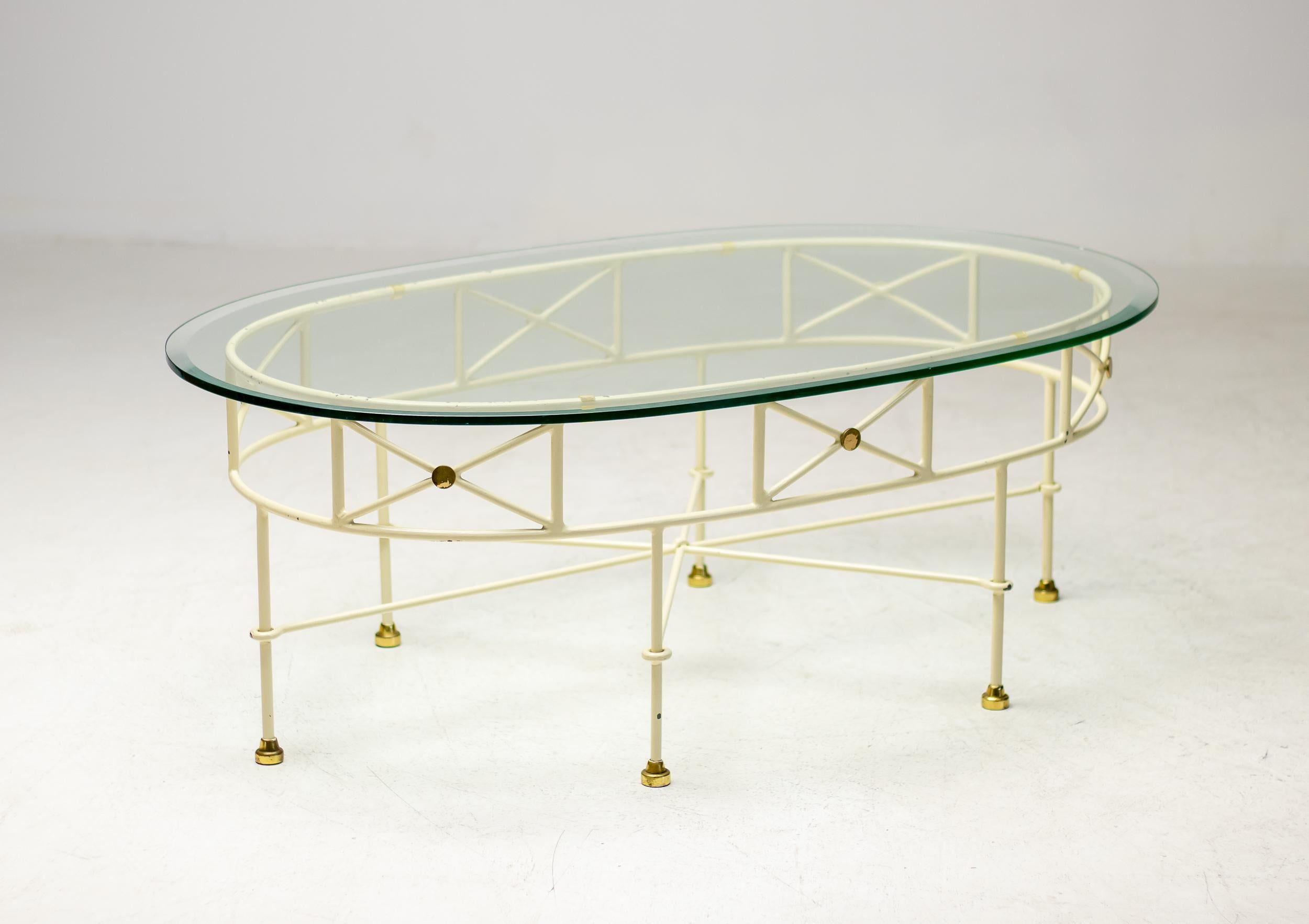 Lacquered Italian Glass Coffee Table For Sale