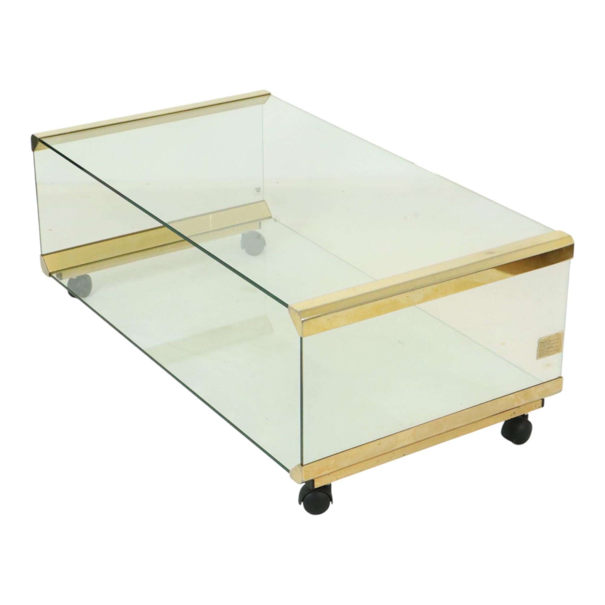 Tavolino in vetro italiano Gallotti & Radice Vintage Design 100cm in vendita 3