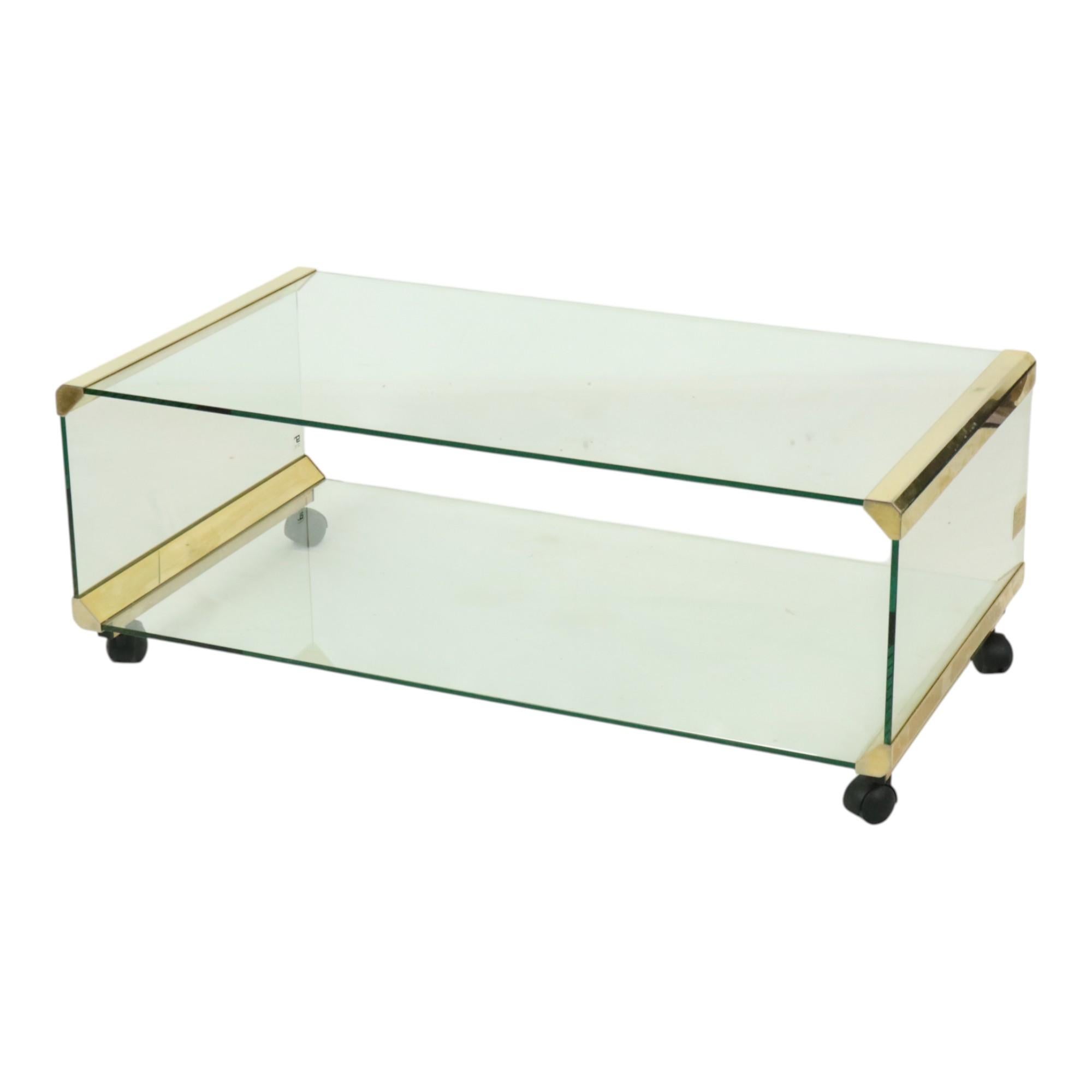 Tavolino in vetro italiano Gallotti & Radice Vintage Design 100cm in vendita 8