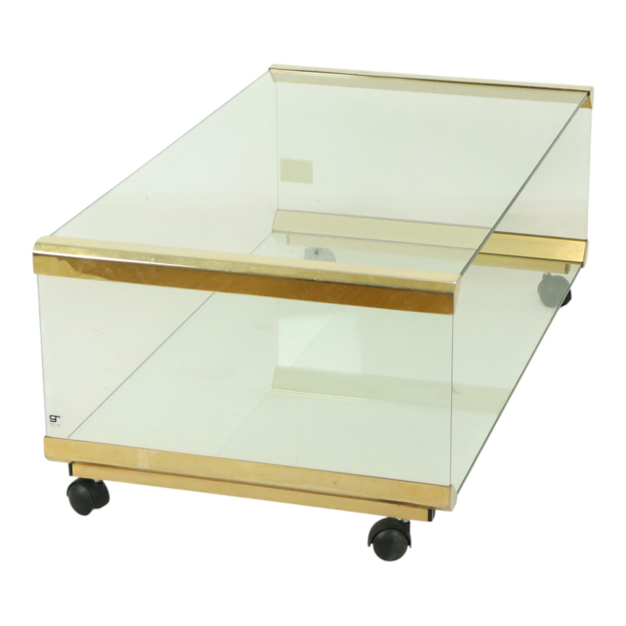 Tavolino in vetro italiano Gallotti & Radice Vintage Design 100cm in vendita 11