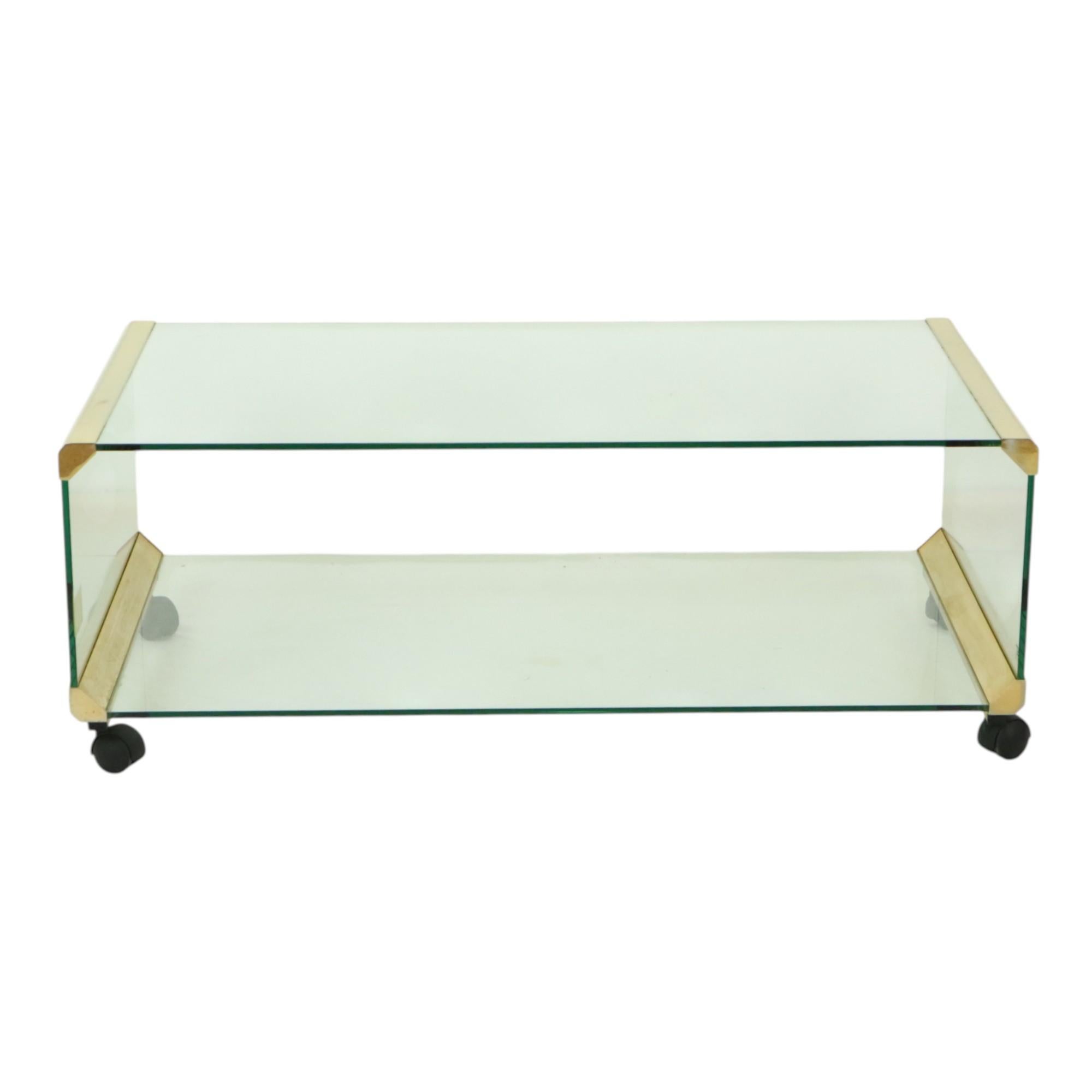 Italiano Tavolino in vetro italiano Gallotti & Radice Vintage Design 100cm in vendita
