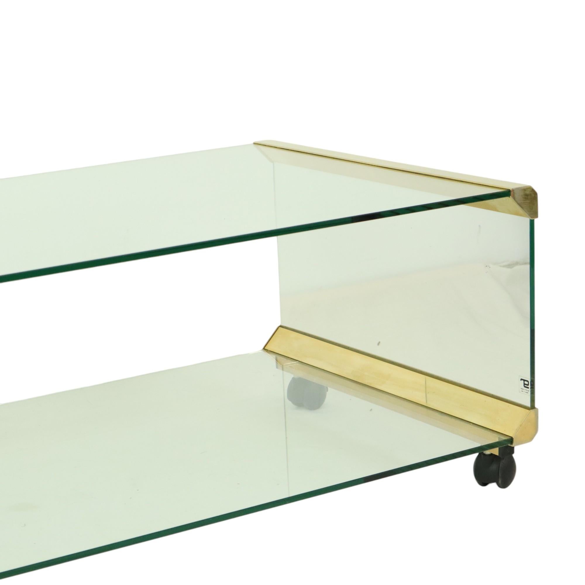 XX secolo Tavolino in vetro italiano Gallotti & Radice Vintage Design 100cm in vendita