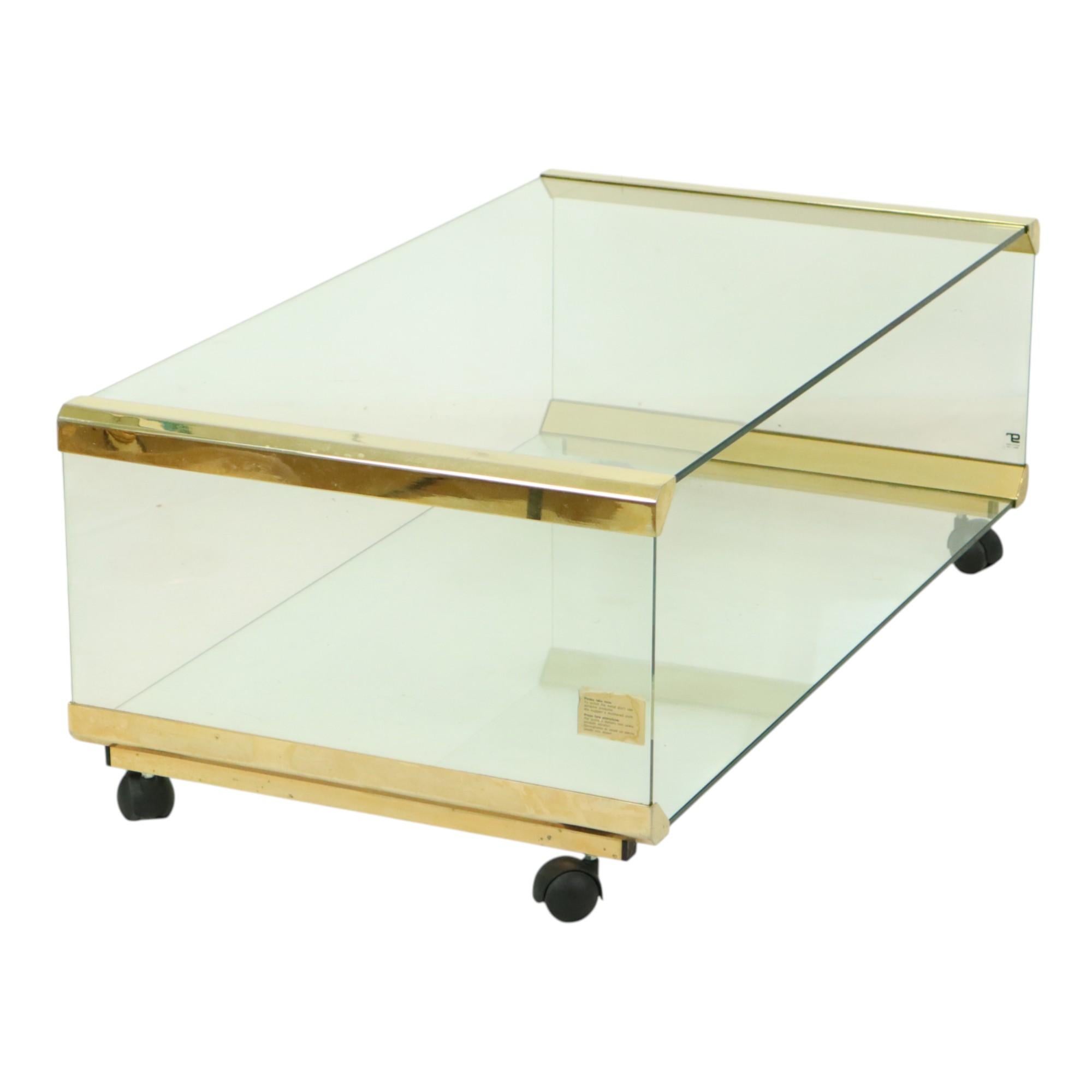 Tavolino in vetro italiano Gallotti & Radice Vintage Design 100cm in vendita 1