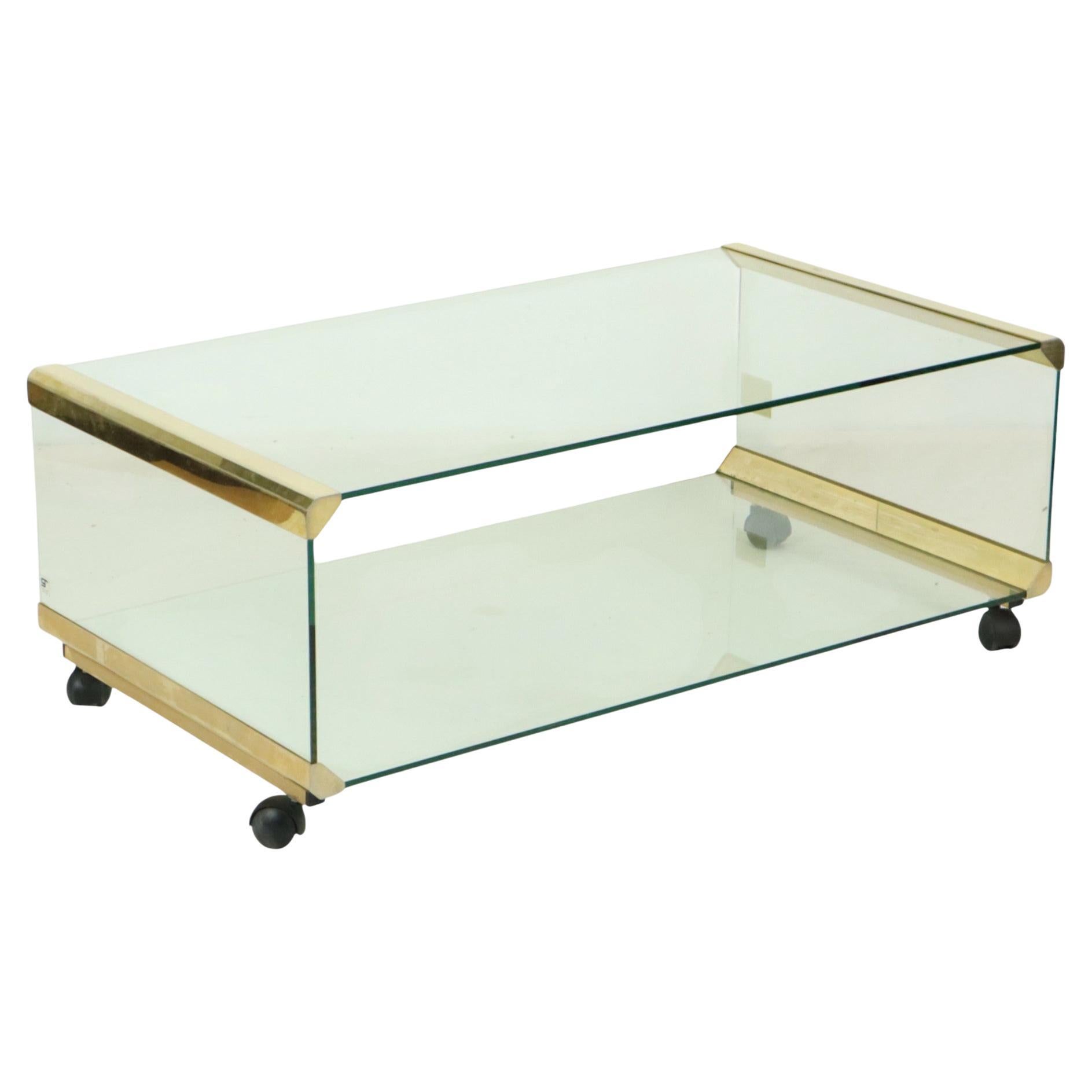 Tavolino in vetro italiano Gallotti & Radice Vintage Design 100cm in vendita