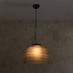 Lampada a sospensione italiana con cupola in vetro di Ludovico Diaz de Santillana per VeArt, anni '70