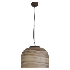 Lampada a sospensione italiana con cupola in vetro di Ludovico Diaz de Santillana per VeArt, anni '70