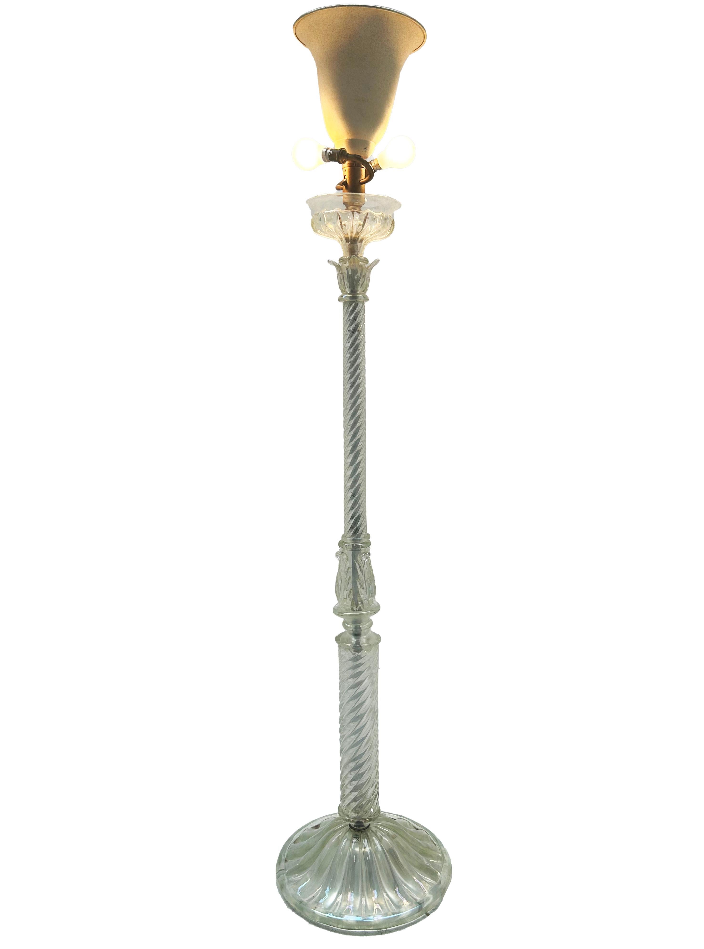 Mid-Century moderno Lampada in vetro di Murano di Seguso Vetri d'Arte - Design translucido irisé in vendita