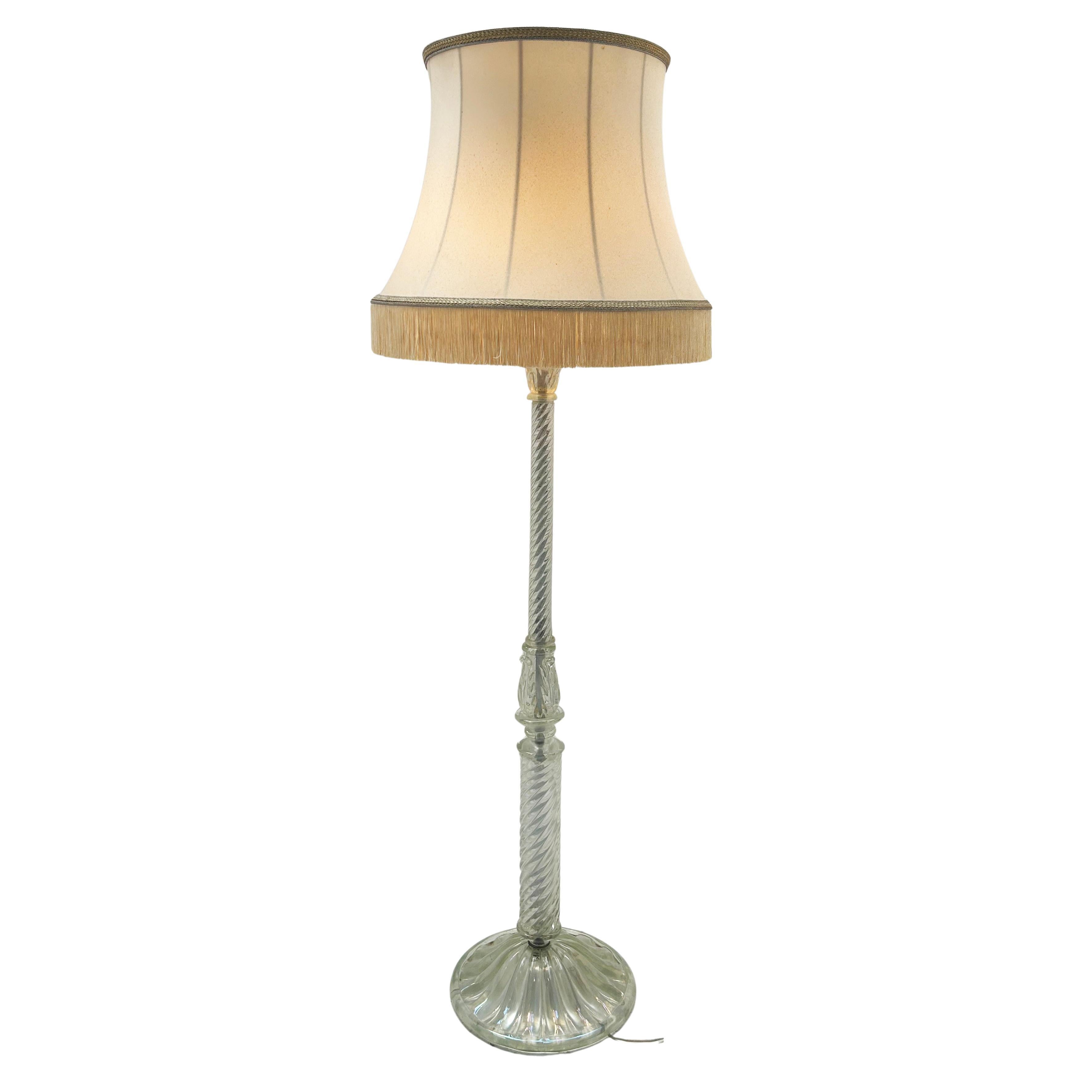 Lampadaire en verre de Murano par Seguso Vetri d'Arte - Design translucide irisé