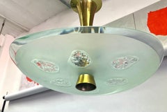 Italian Glass Flush Mount Chandelier #1748 by Max Ingrand for Fontana Arte, 1957