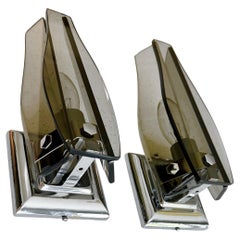 Italian Glass Fontana Arte Style Sconces