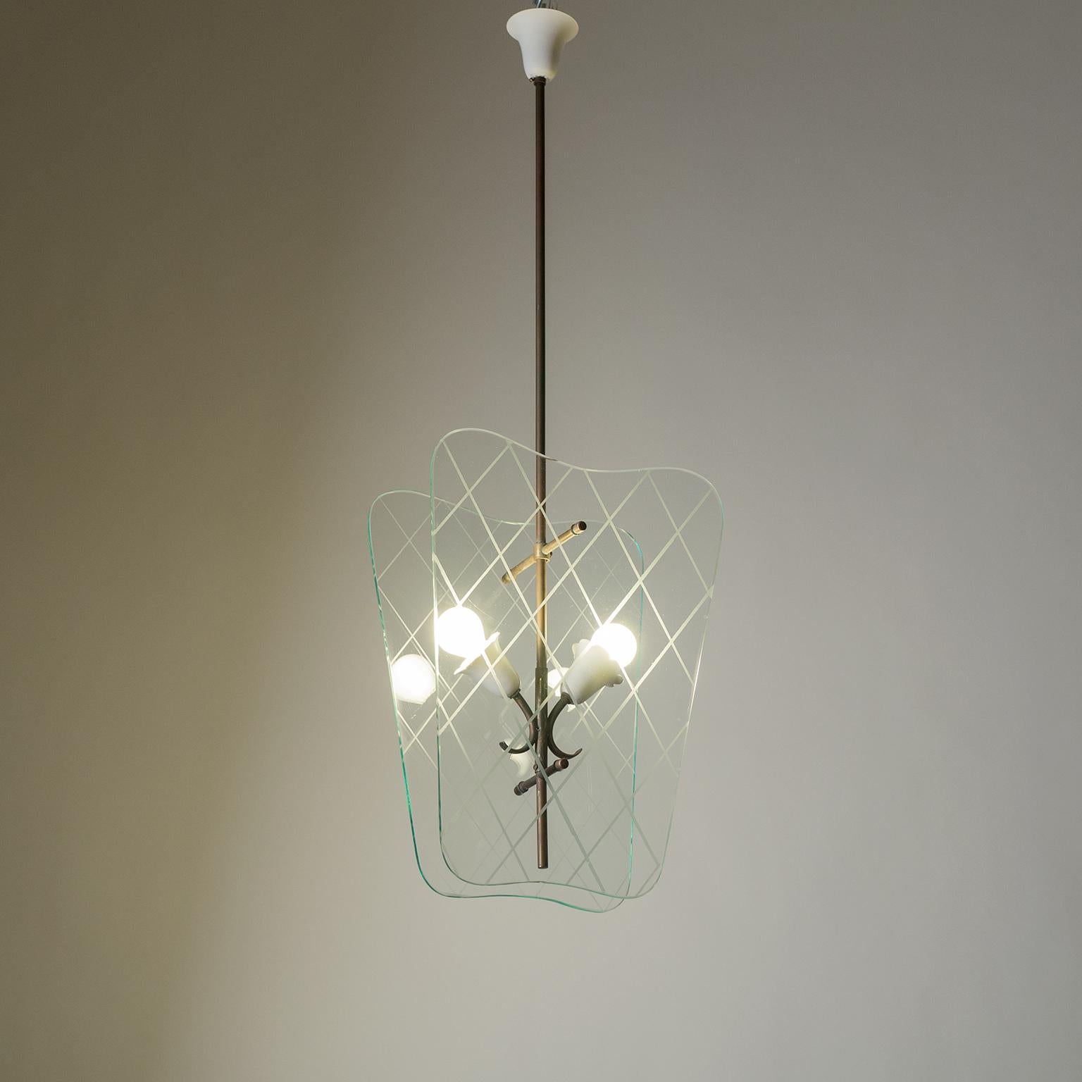 Mid-Century Modern Italian Glass Lanterns, 1940s