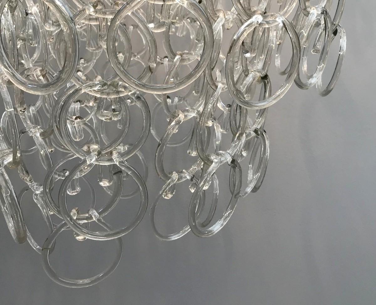 Italian glass link chandelier - a pair available.