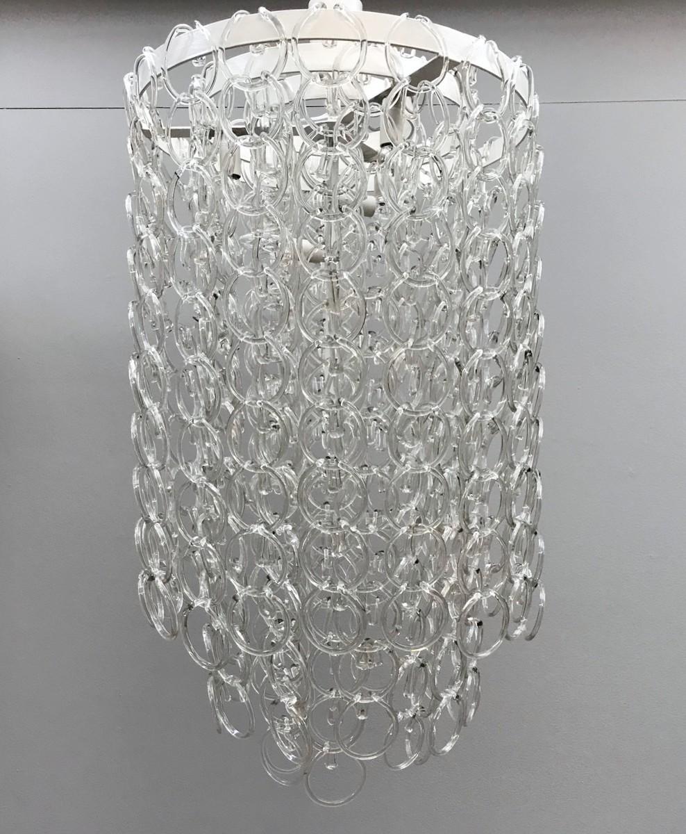 Italian Glass Link Chandelier, a Pair Available For Sale 3