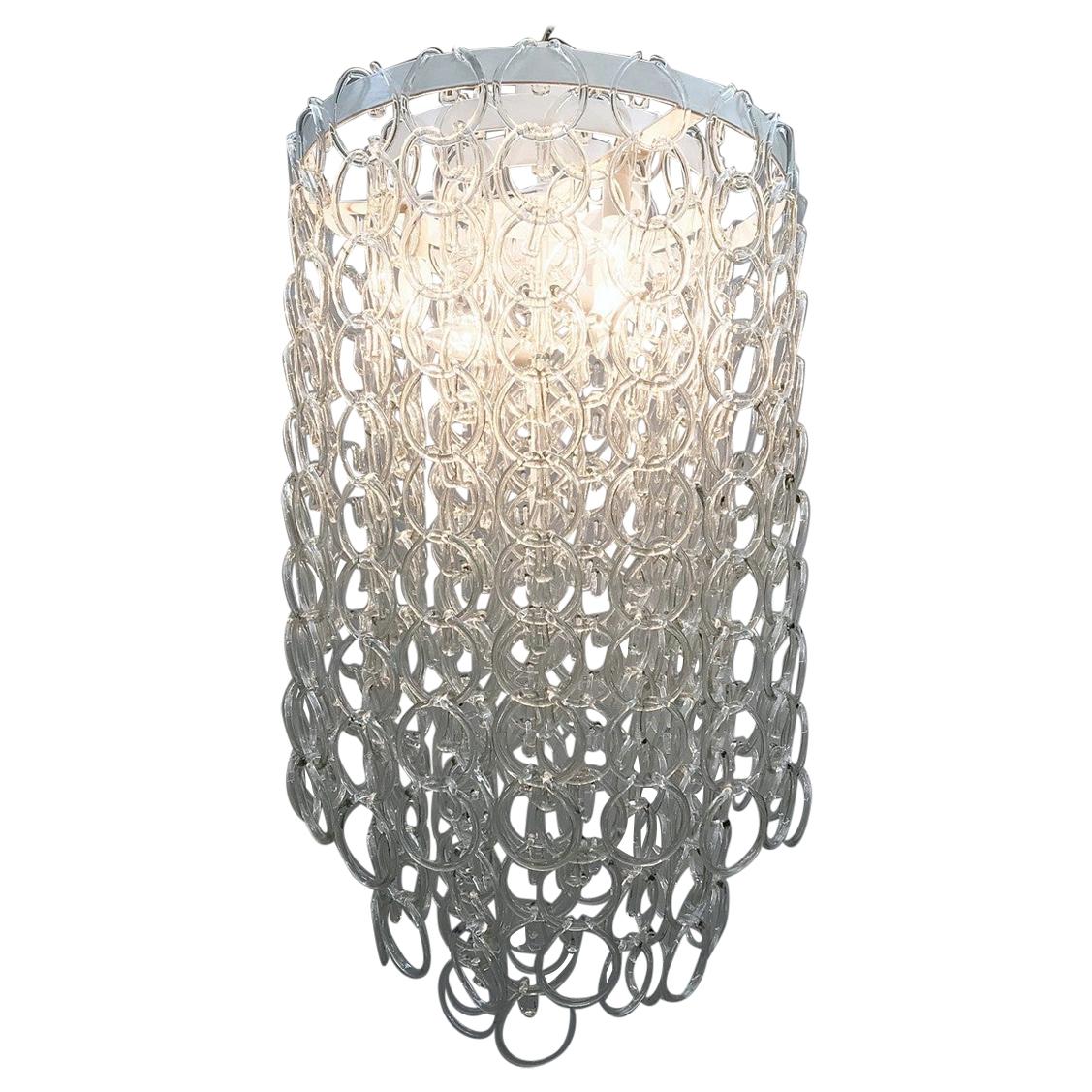 Italian Glass Link Chandelier, a Pair Available For Sale