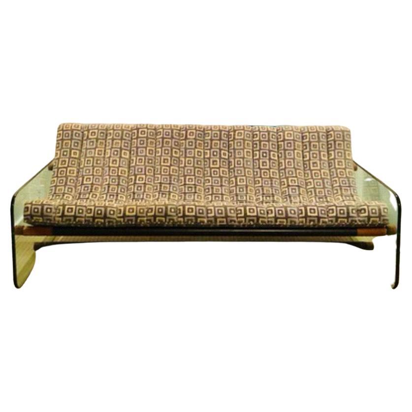 Italian Glass Lounge Sofa in the style of Fabio Lenci, circa 1970's