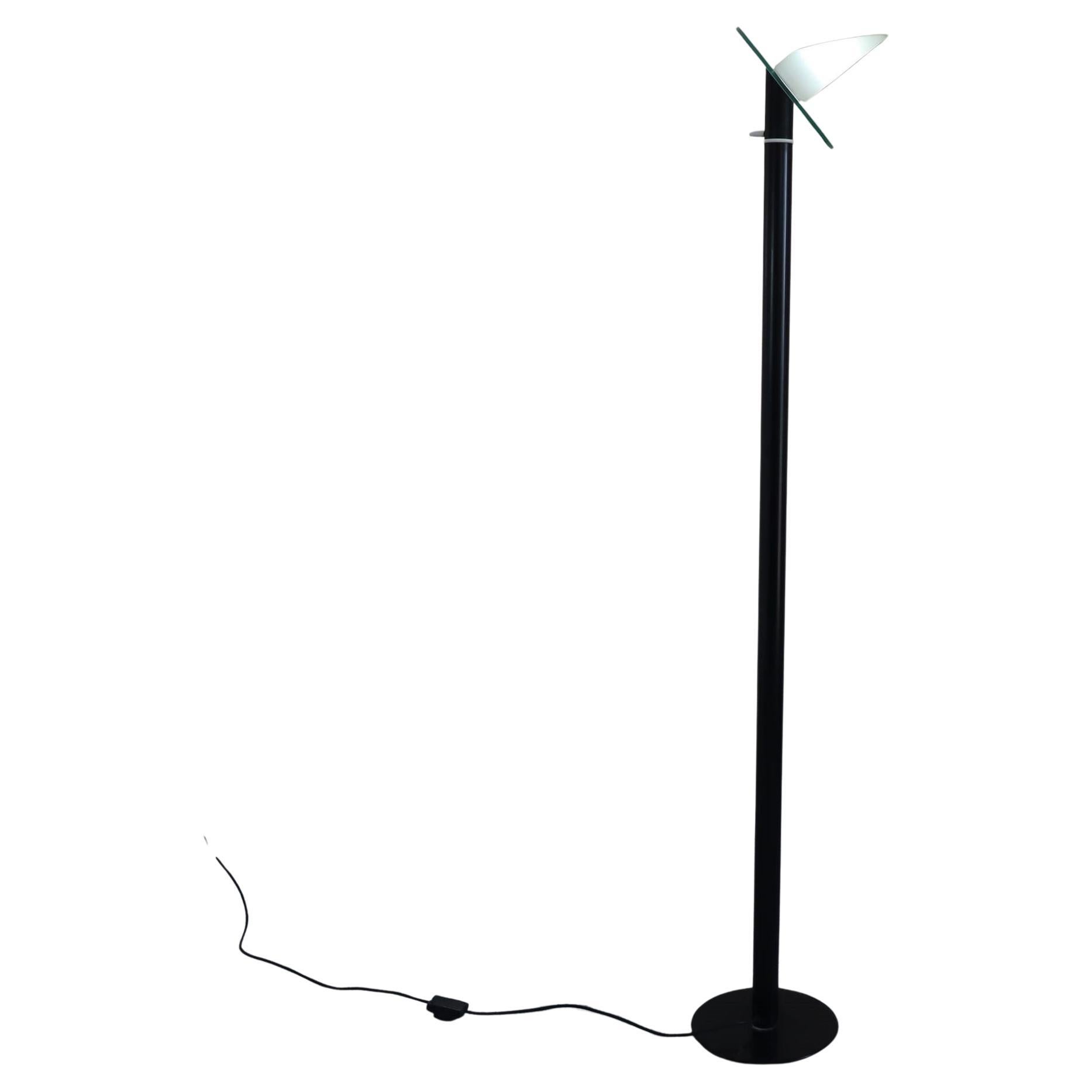 Mid-century modern glass metal floor lamp by Alfredo Barbini, Italy, 1970