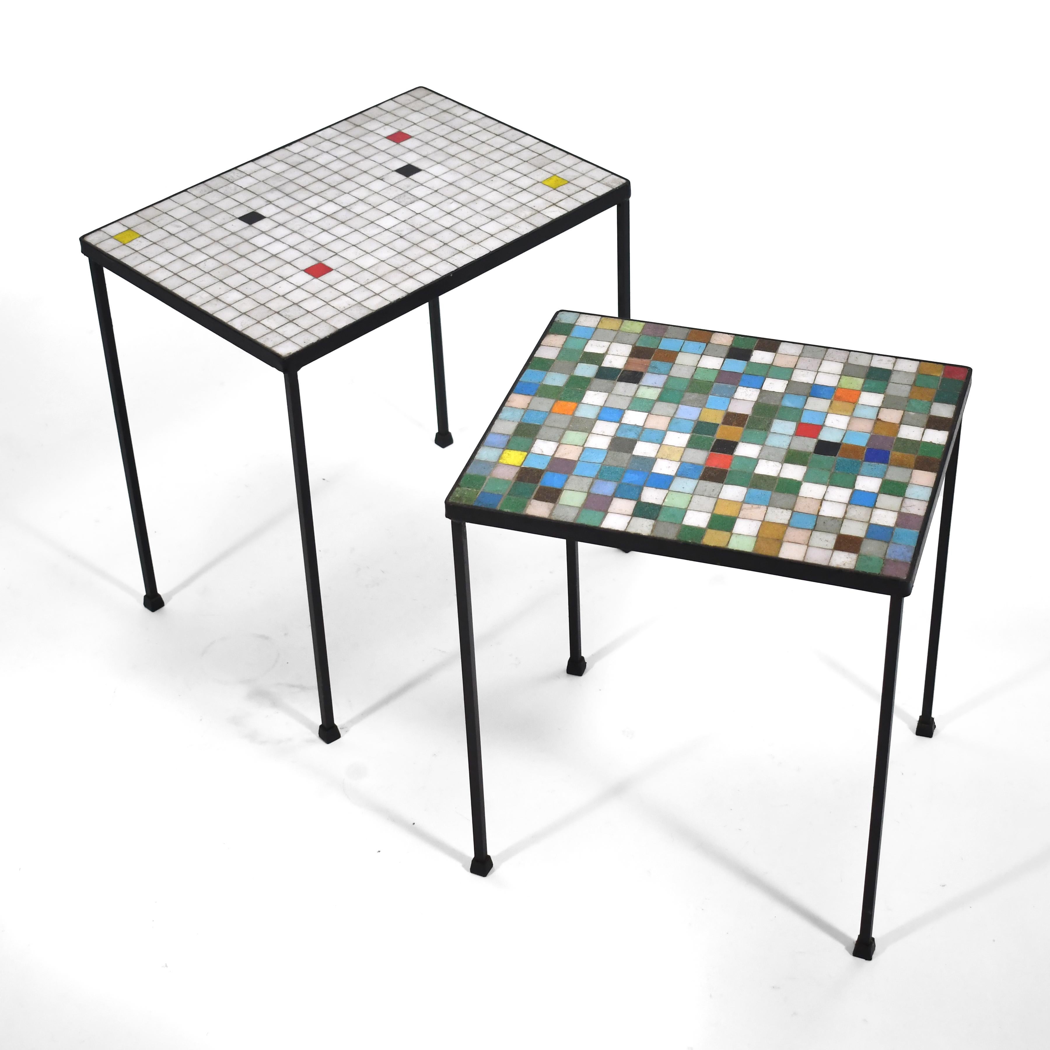 Italian Glass Mosaic Tile-Top Nesting Tables 1