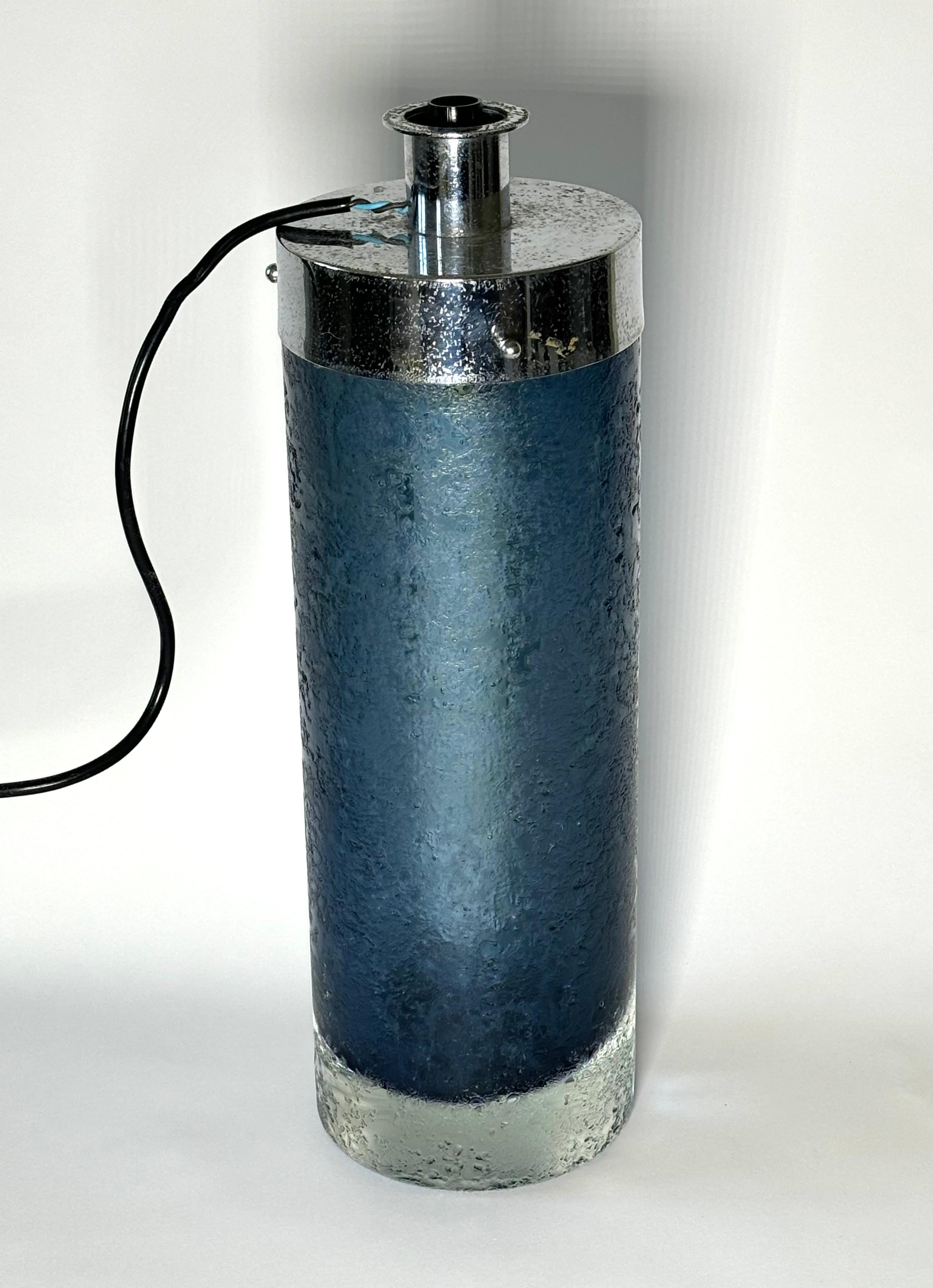 Italian Glass Murano Table Lamp by Flavio Poli for Seguso In Excellent Condition For Sale In Milan, Italy