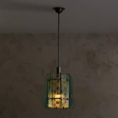 Italian Glass Paneled Pendant in the Manner of Fontana Arte, 1950s