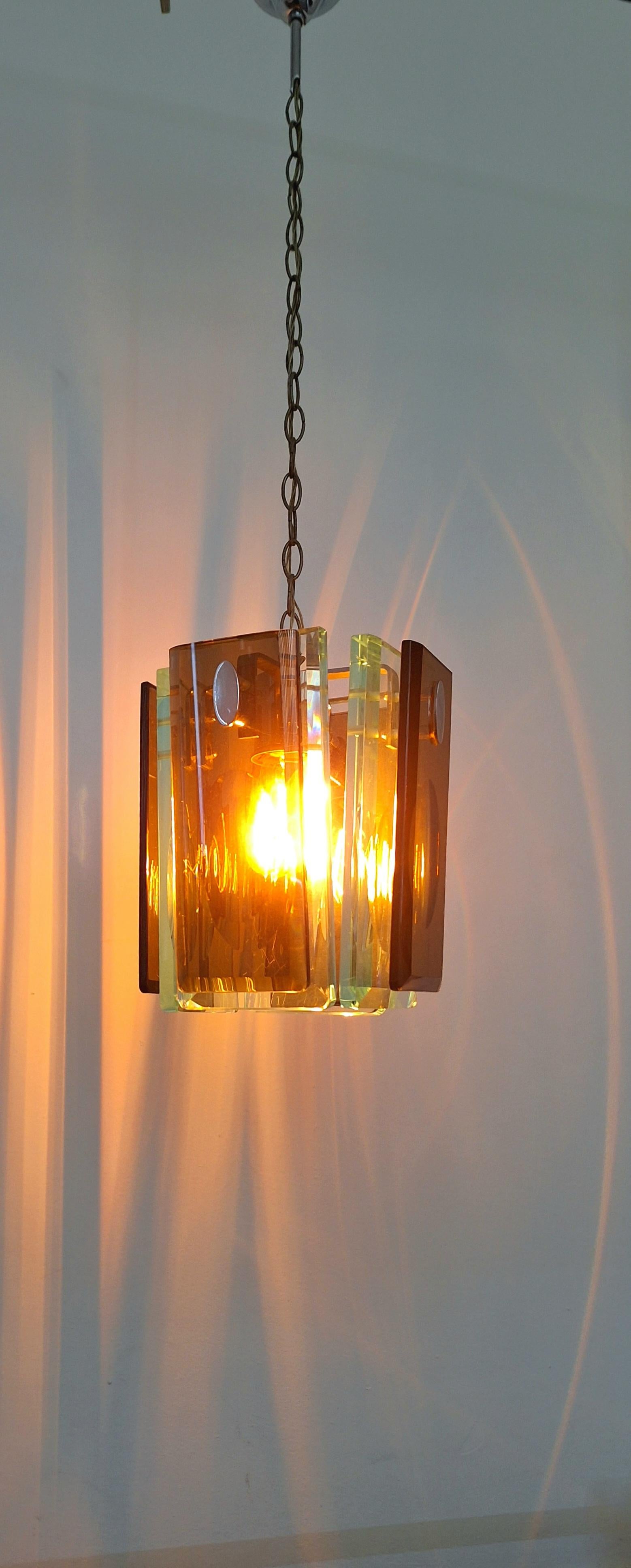 Mid-Century Modern Italian Glass  Pendant  attributed to Max Ingrand  For Sale