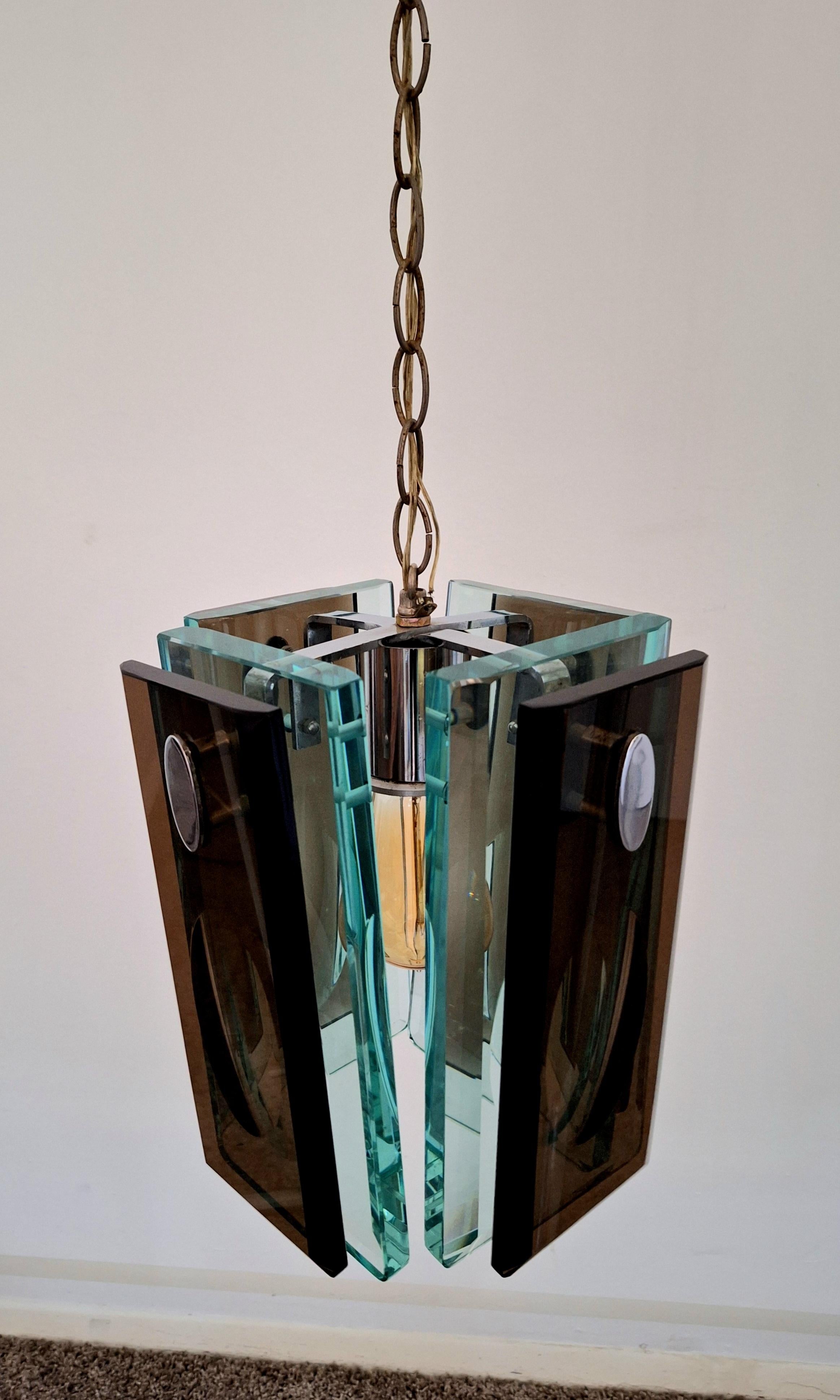 Mid-20th Century Italian Glass  Pendant  attributed to Max Ingrand  For Sale