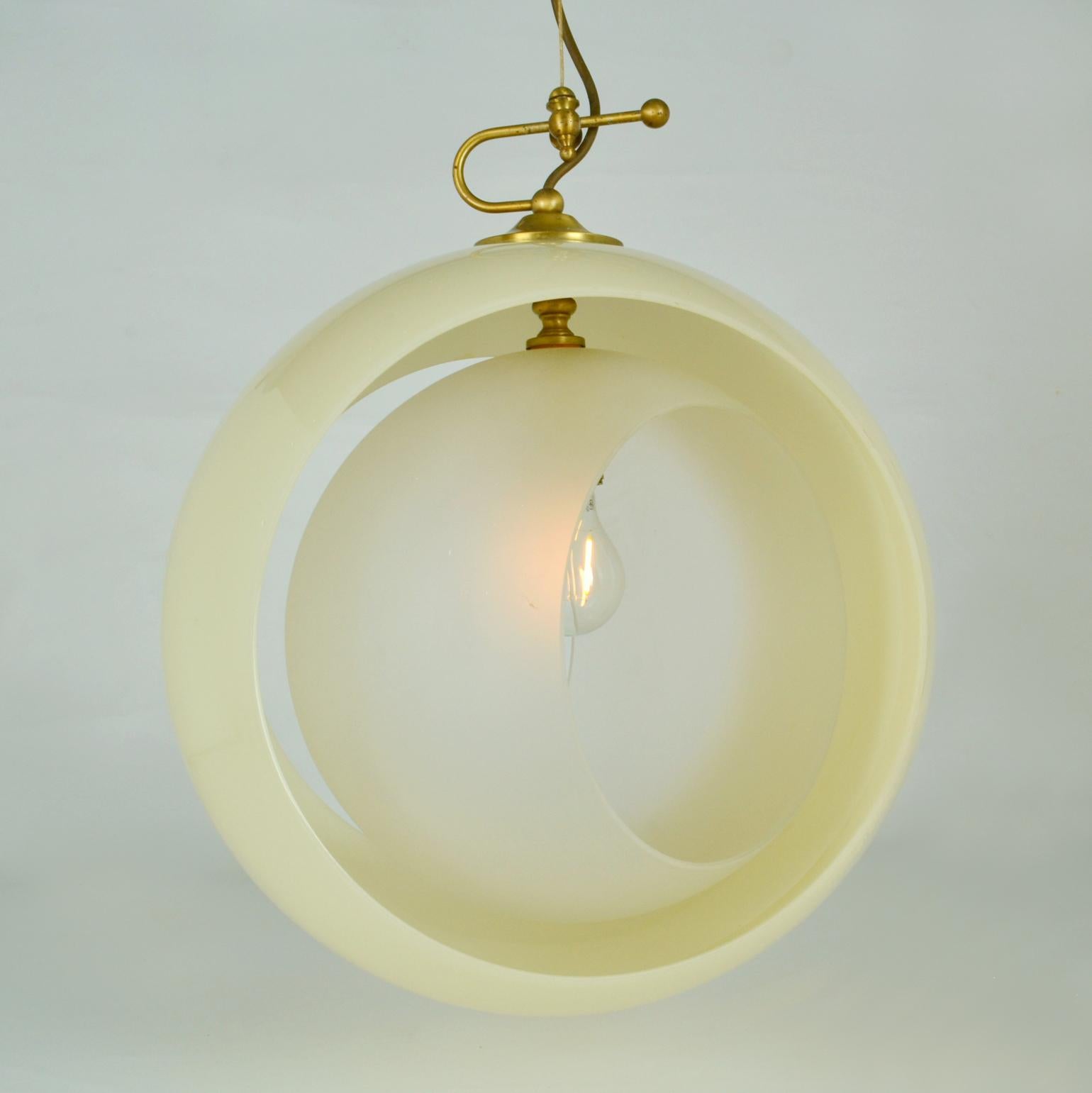Minimalist Italian Glass Pendant by Carlo Nason Mazzega, Eclipse, Venice 1960s For Sale