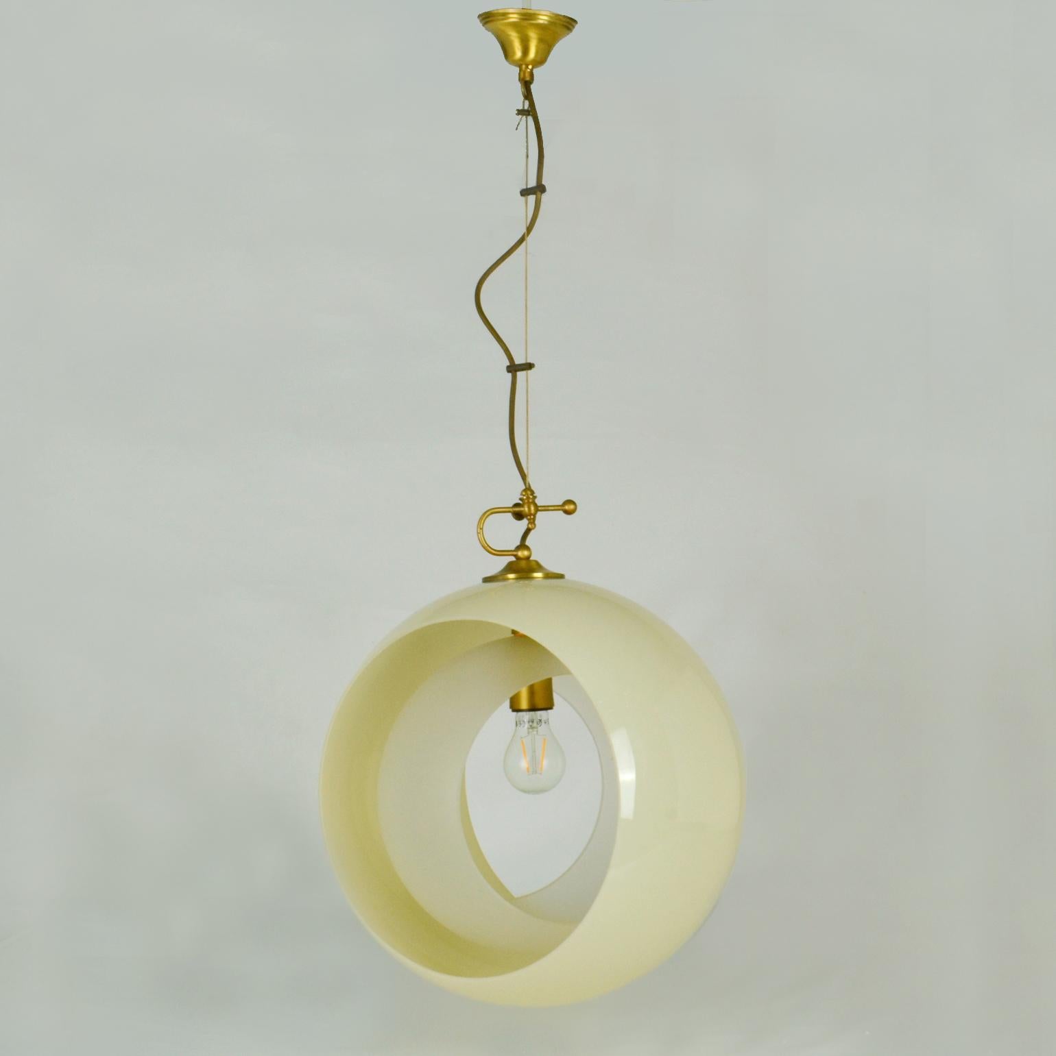 Italian Glass Pendant by Carlo Nason Mazzega, Eclipse, Venice 1960s For Sale 1