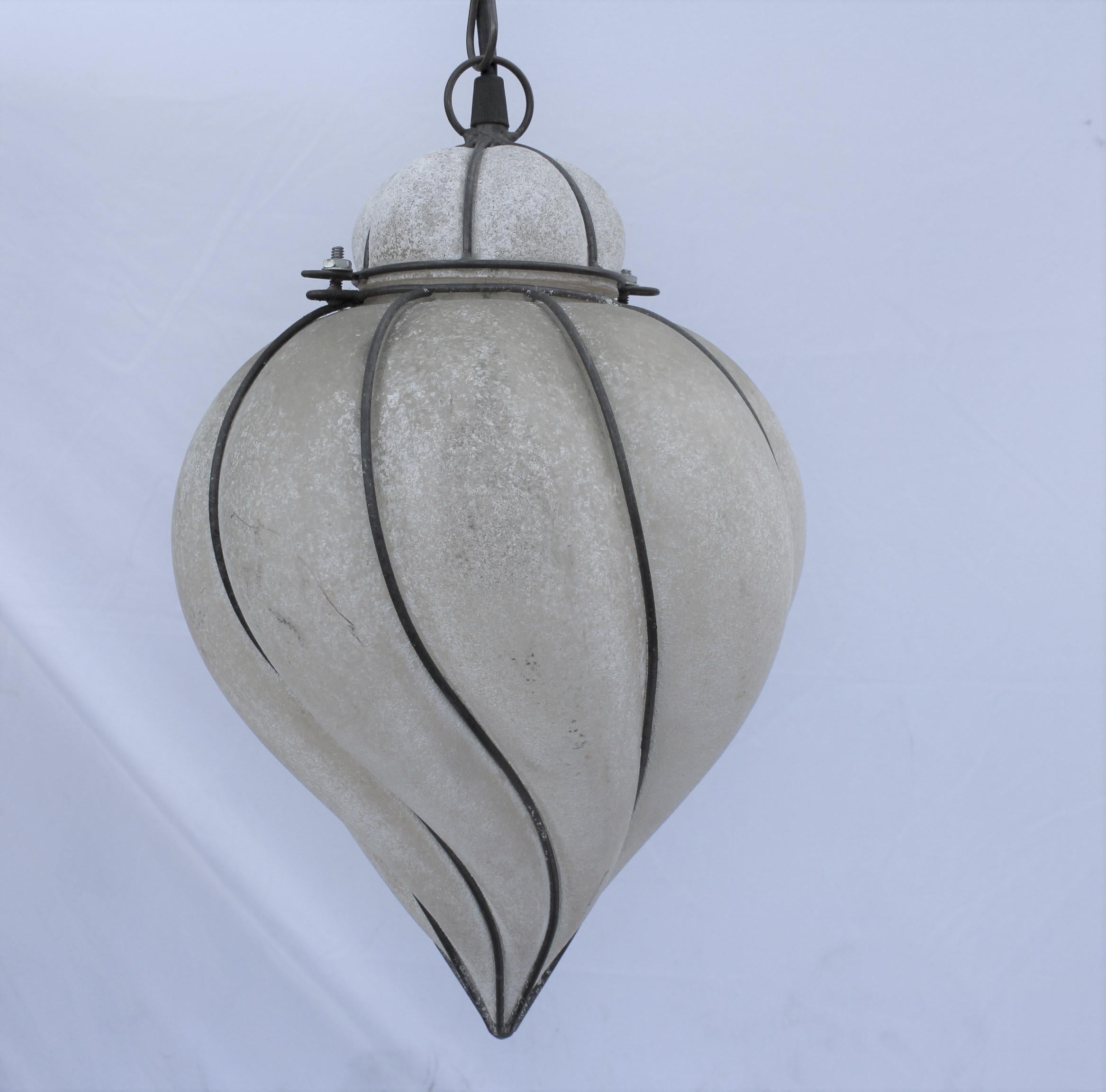 Art Nouveau Italian Glass Pendant Lamp