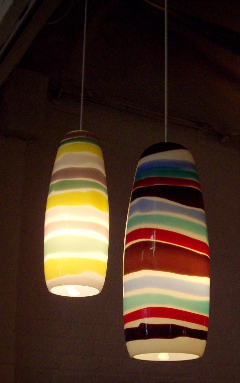 Mid-Century Modern Italian Glass Pendant Light Massimo Vignelli for Venini