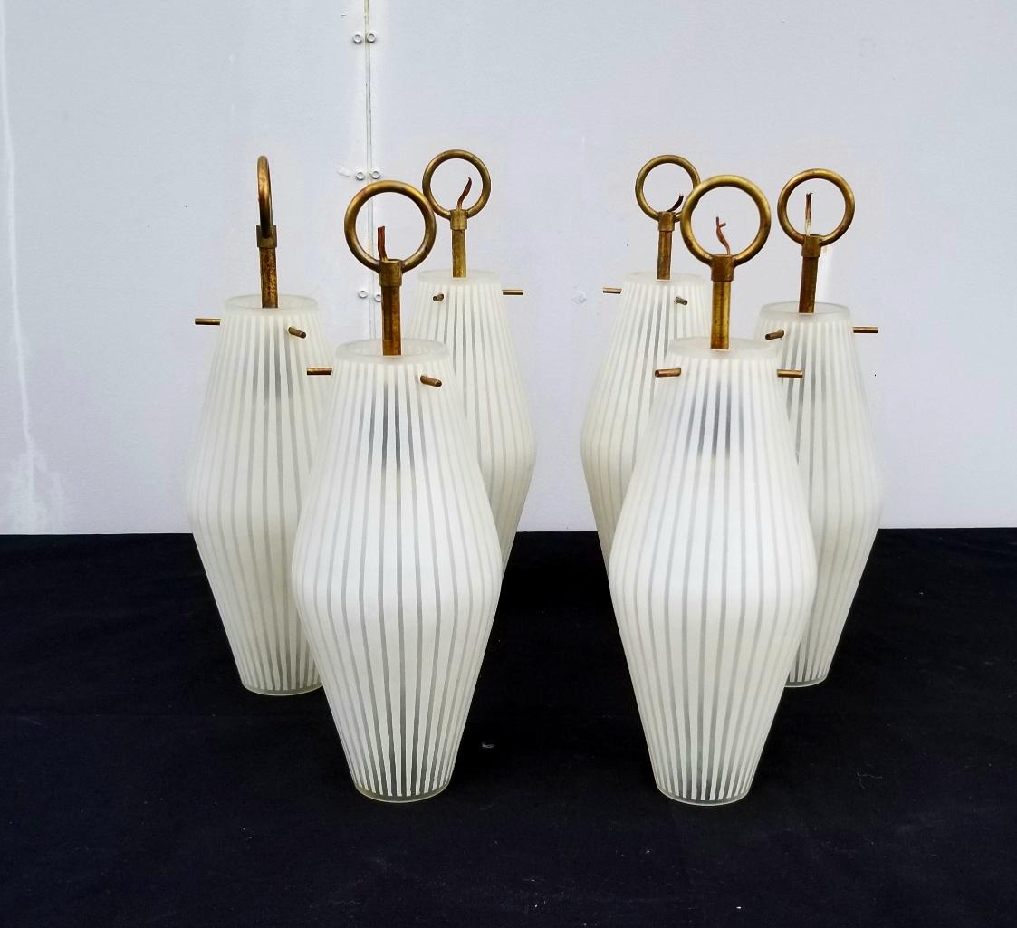 Italian  set of Three Glass Pendants by Massimo Vignelli For Sale 1